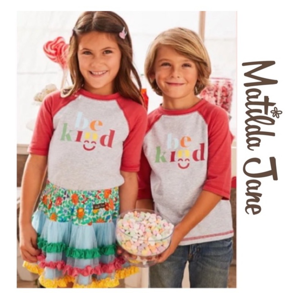 BOYS/GIRLS MATILDA JANE Brilliant Daydream Be Kind Ragland Tee SIZE 8 - Picture 1 of 6